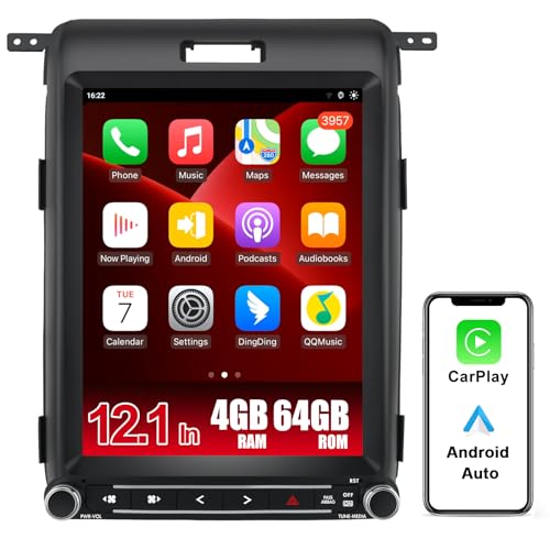 litillbuly Android 13 Car Radio for Ford F150 2013 2014,12.1 Inch T Style with Wireless CarPlay Android Auto GPS DSP WiFi Bluetooth SWC HDMI Output AM/FM SDP [4GRAM+64GROM] - Image 1