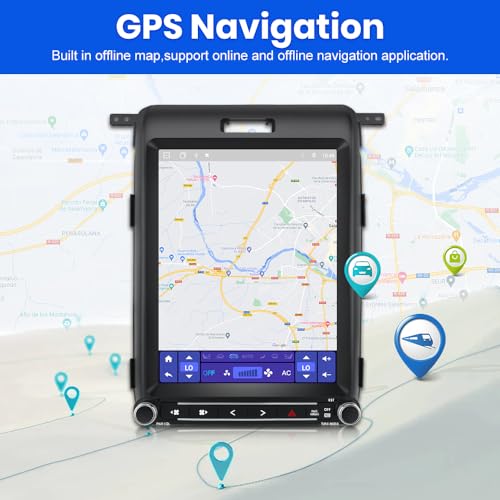 litillbuly Android 13 Car Radio for Ford F150 2013 2014,12.1 Inch T Style with Wireless CarPlay Android Auto GPS DSP WiFi Bluetooth SWC HDMI Output AM/FM SDP [4GRAM+64GROM] - Image 5