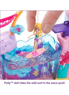 Polly Pocket Sea & Swim Adventure Playset 3Inpolly Doll Water Tank Feature Fun Water Activities & Accessories Snorkel Fins Surfboard & More Great Toy For Ages 4 Years Old & Up  - Image 2