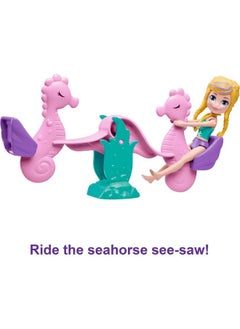 Polly Pocket Sea & Swim Adventure Playset 3Inpolly Doll Water Tank Feature Fun Water Activities & Accessories Snorkel Fins Surfboard & More Great Toy For Ages 4 Years Old & Up  - Image 5