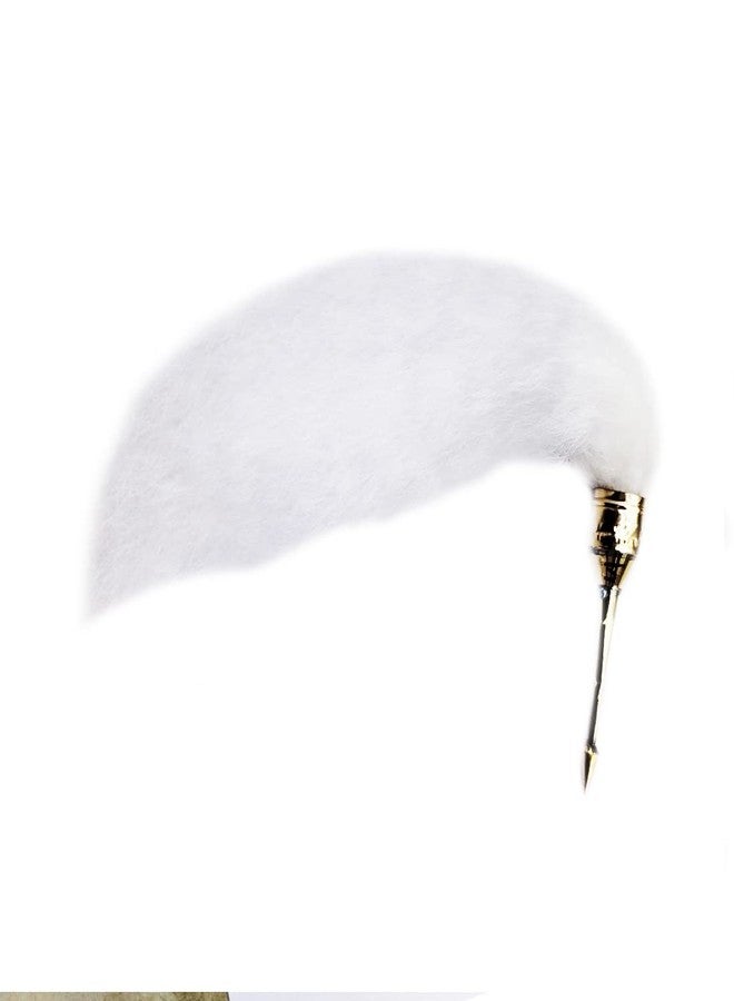 MAYAPURI White Chawar/Chavar Sahib with Thin Brass Sheet Handle/Sacred Fly Whisk, Long 18 inch - Image 5
