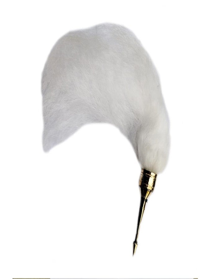 MAYAPURI White Chawar/Chavar Sahib with Thin Brass Sheet Handle/Sacred Fly Whisk, Long 18 inch - Image 1