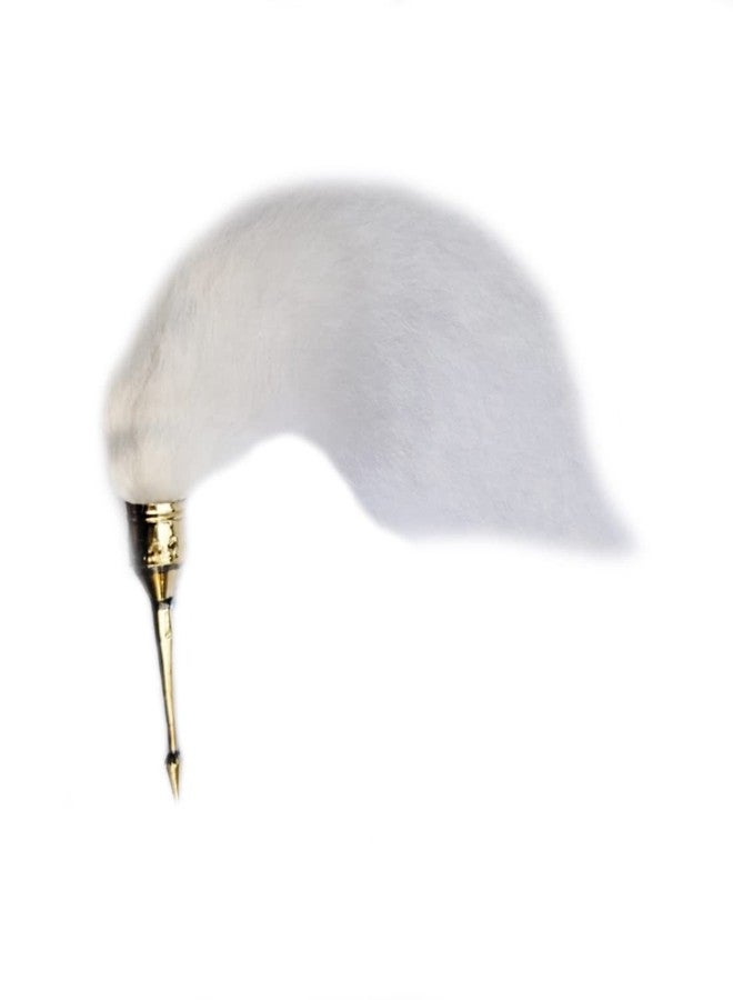 MAYAPURI White Chawar/Chavar Sahib with Thin Brass Sheet Handle/Sacred Fly Whisk, Long 18 inch - Image 2