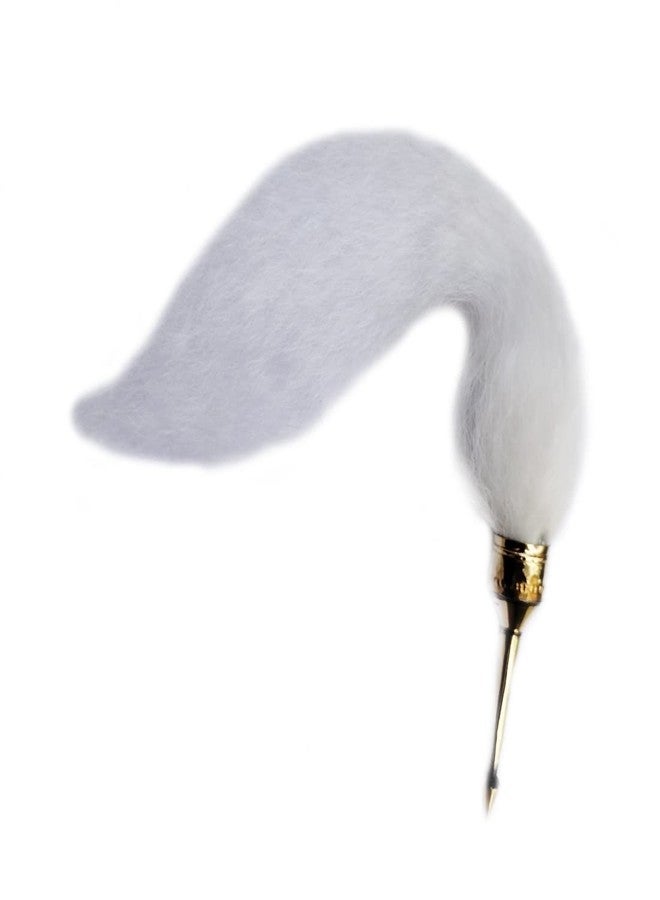 MAYAPURI White Chawar/Chavar Sahib with Thin Brass Sheet Handle/Sacred Fly Whisk, Long 18 inch - Image 4