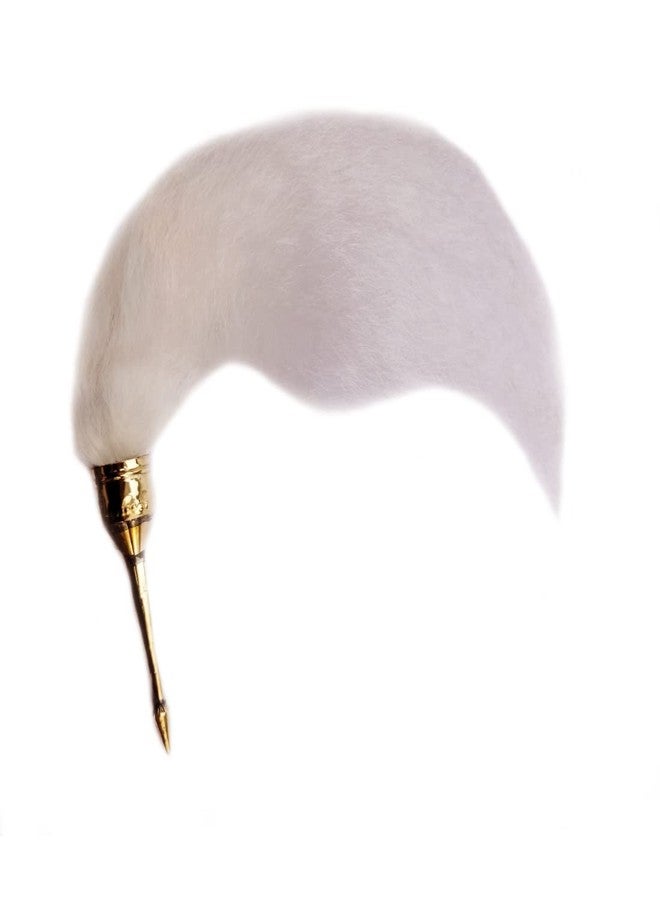 MAYAPURI White Chawar/Chavar Sahib with Thin Brass Sheet Handle/Sacred Fly Whisk, Long 18 inch - Image 3