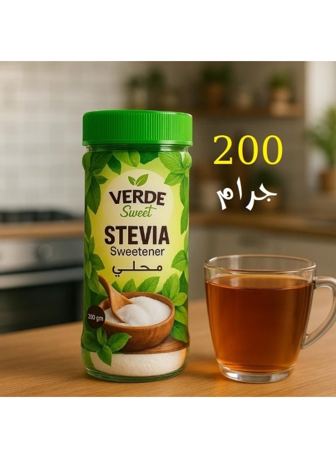 Verde Sweet Stevia sugar jar - Crystal Powder - 200 gm - Image 1
