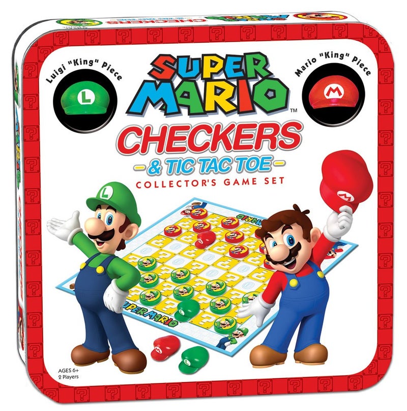 USAopoly Super Mario Checkers TicTacToe Collectors Game Set Featuring Super Mario Bros Mario Luigi Collectible Checkers and TicTacToe Perfect for Mario Fans - Image 2