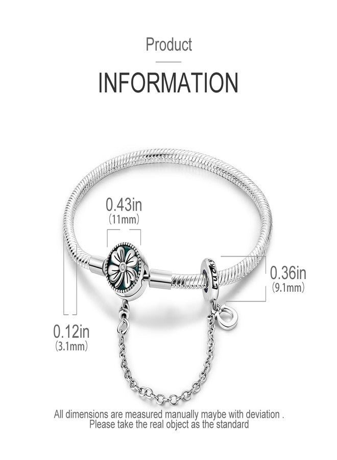 MULA 925 Sterling Silver Snake Chain Charm Bracelet Butterfly Heart Clover with 5A Cubic Zirconia Bracelets for Women - Image 4