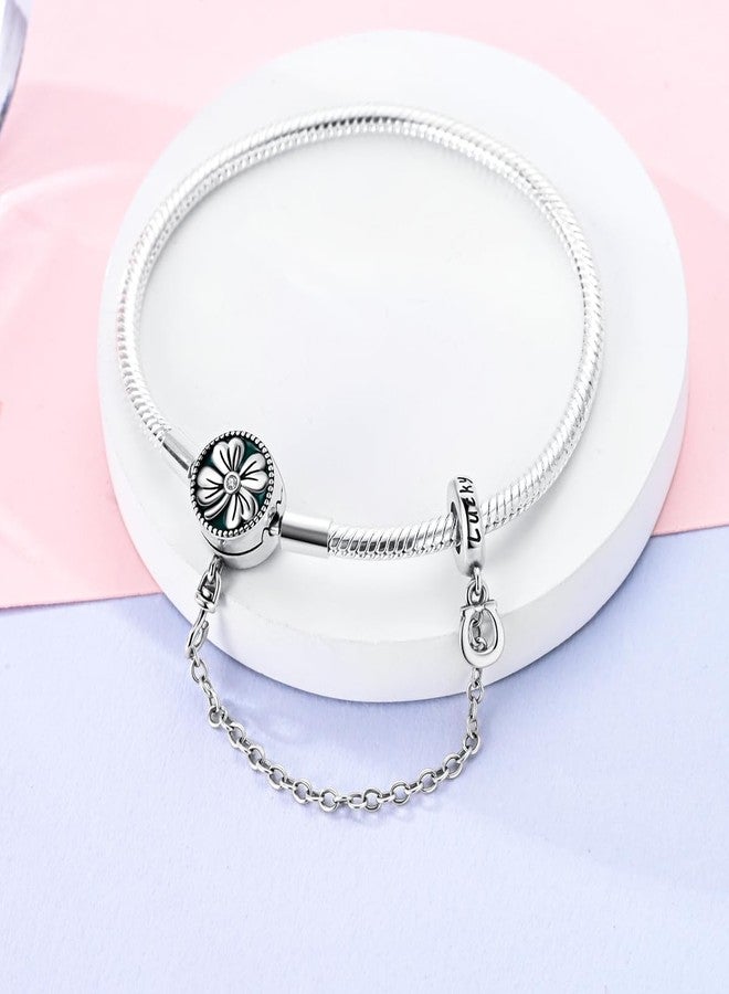 MULA 925 Sterling Silver Snake Chain Charm Bracelet Butterfly Heart Clover with 5A Cubic Zirconia Bracelets for Women - Image 2