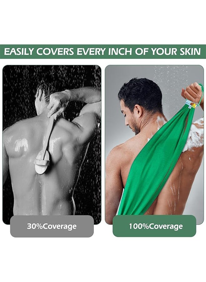 قطعتان من ليفة تقشير الظهر، منشفة لتقشير الجسم والظهر للاستحمام، ليفة استحمام وغسيل وتقشير للرجال والنساء، فرشاة تقشير الجسم - Image 3