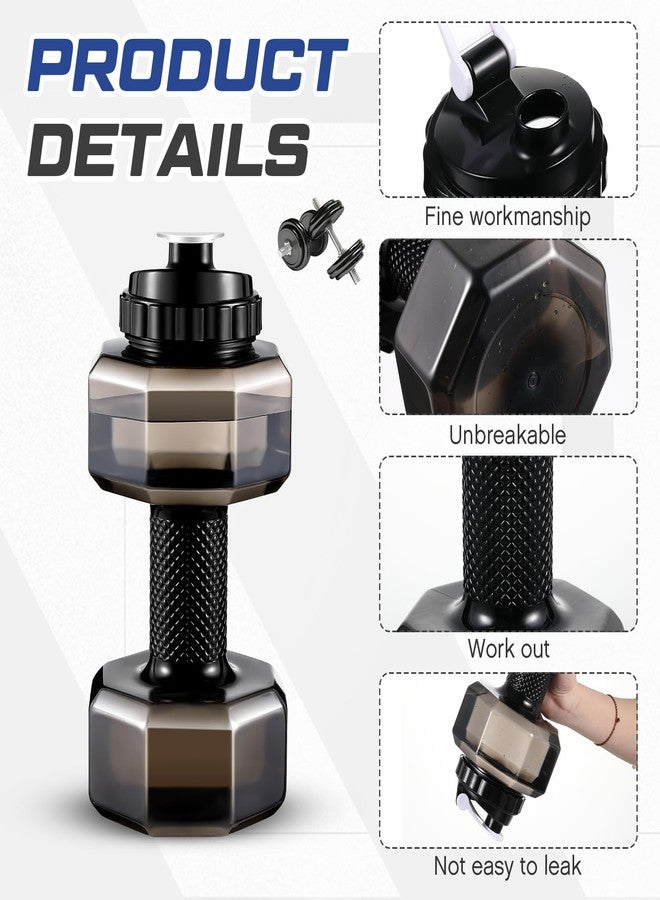 Funnymoom 2 Pcs Dumbbell Water Bottle Gifts, 2.2 L / 75 oz Gym Workout Water Bottles Big Capacity Funny Gym Gift for Father Sports Lovers Men Women - Image 4