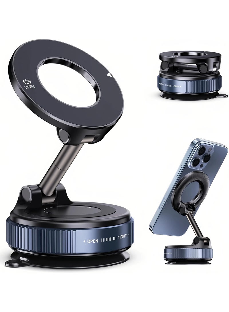 DC-ITECH Upgraded 360° Vacuum Magnetic Phone Holder, Magnetic Car Phone Mount, Hands-Free Suction Cup Phone Holder for Car/Gym/Mirror/Shower, Car Mount Compatible with iPhone 16 Pro Max/Android - Image 1