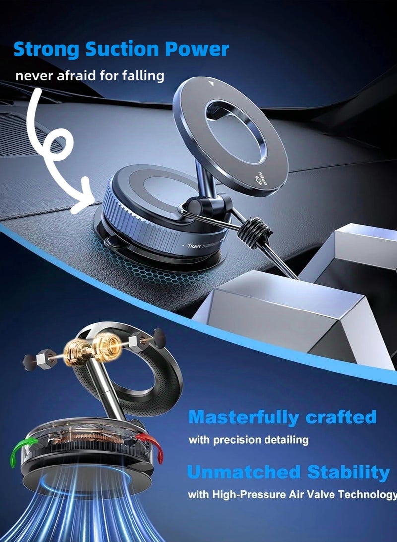 DC-ITECH Upgraded 360° Vacuum Magnetic Phone Holder, Magnetic Car Phone Mount, Hands-Free Suction Cup Phone Holder for Car/Gym/Mirror/Shower, Car Mount Compatible with iPhone 16 Pro Max/Android - Image 4