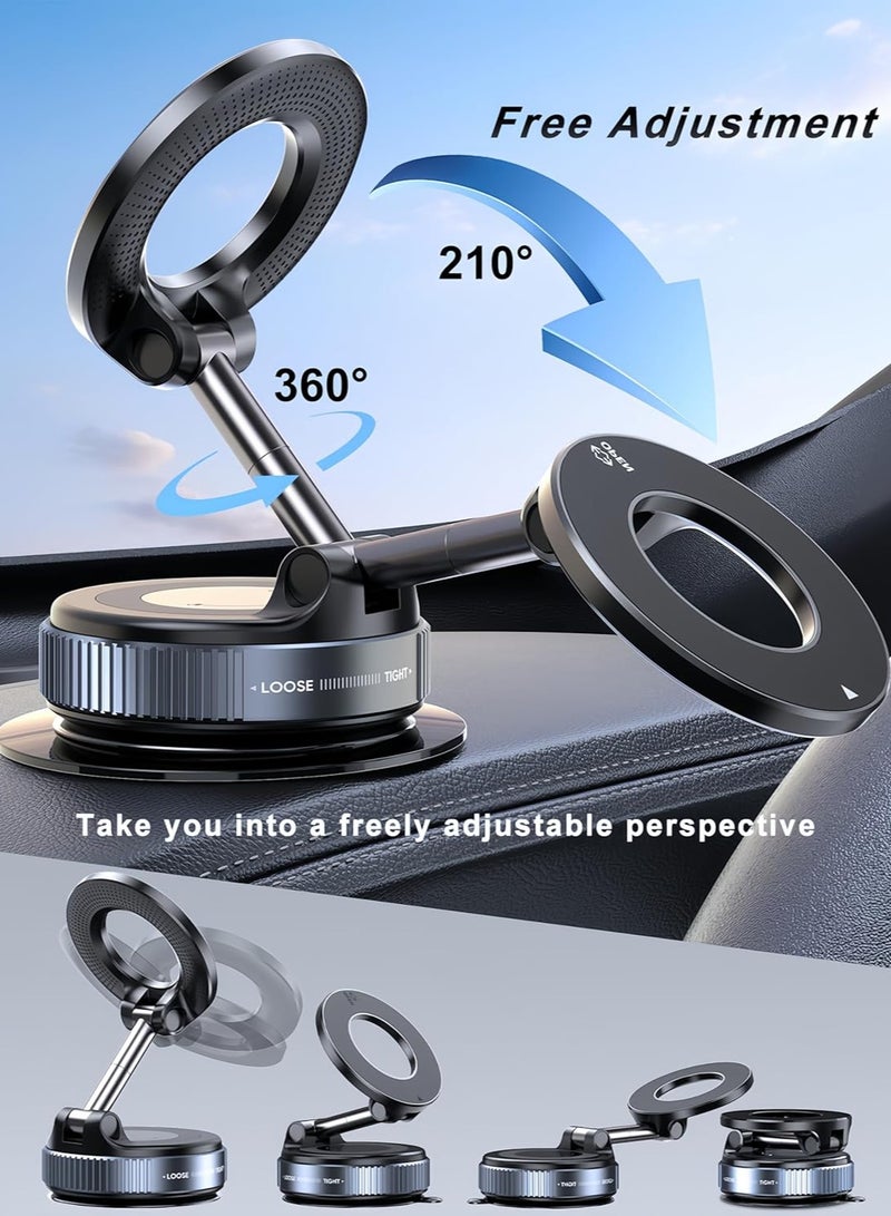 DC-ITECH Upgraded 360° Vacuum Magnetic Phone Holder, Magnetic Car Phone Mount, Hands-Free Suction Cup Phone Holder for Car/Gym/Mirror/Shower, Car Mount Compatible with iPhone 16 Pro Max/Android - Image 5
