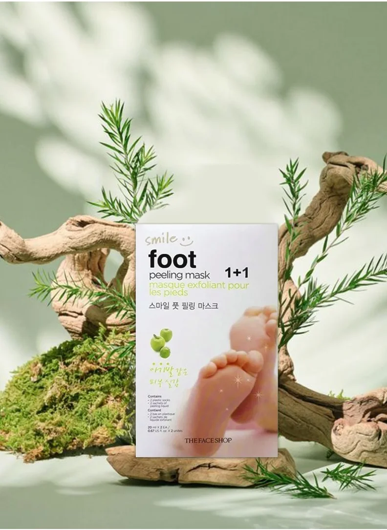 THE FACE SHOP Smile Foot Exfoliating Foot Mask ||Pine Leaf Extract|| Removes Dead Skin and Softens Feet
