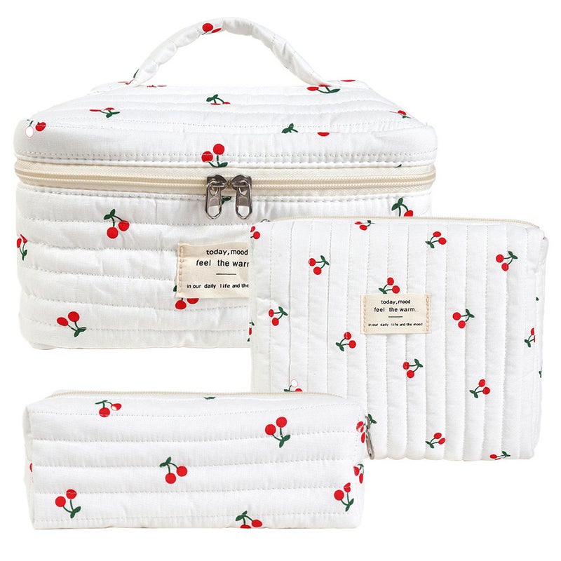 Super New Cotton Cosmetic Bag Niche Portable Washes Storage Bag Floral Ins Cute Quilted - Image 1