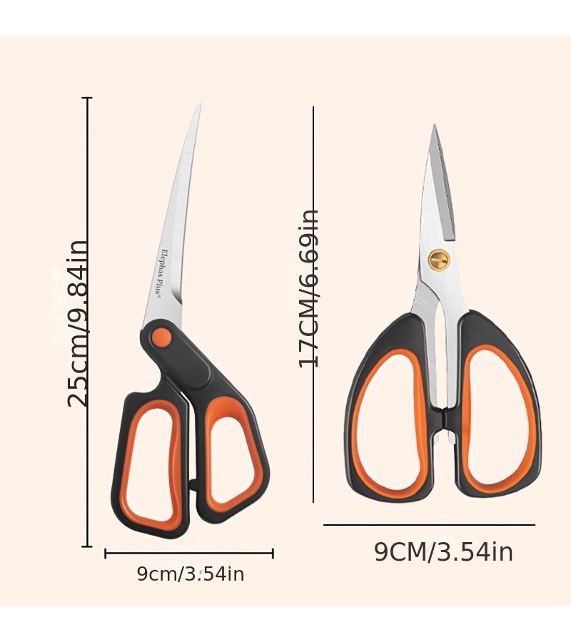 2 Pcs Extended BBQ Scissors Set With Grill Clip Lightweight Home Kitchen Tool - Image 3