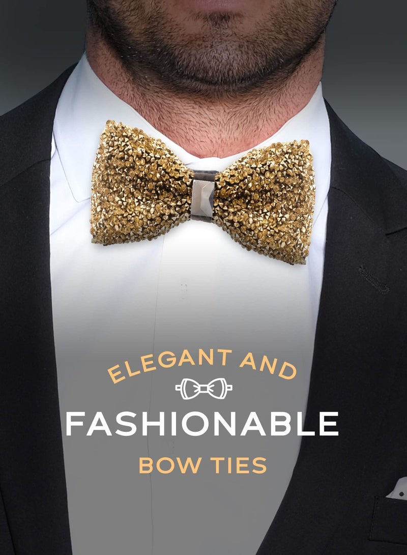 KASTWAVE Bow Ties, Rhinestone Bow Ties for Men and Boys Pre-Tie Sequins Diamond Bow Ties Adjustable Length Suitable for Party Banquet Wedding Suitable for Tuxedo Dress Shirts - Image 2