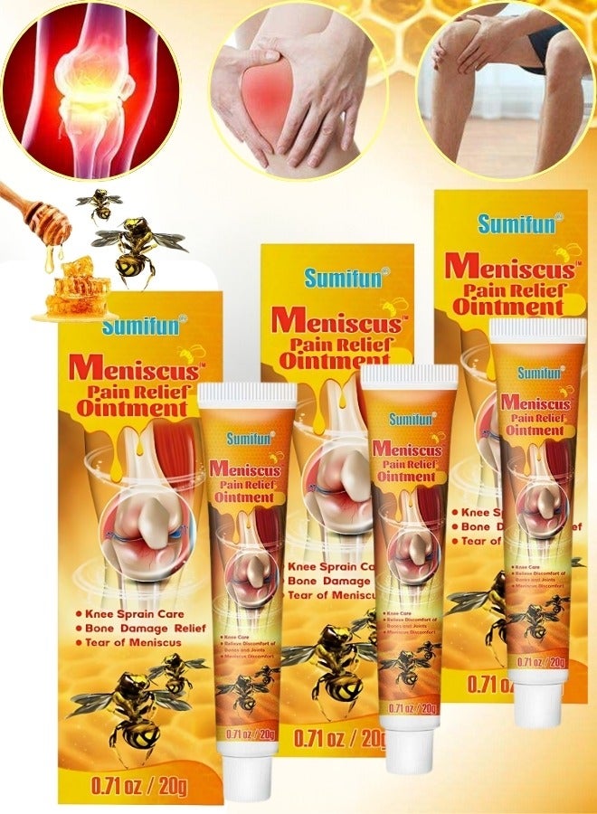 Sumifun عبوة مكونة من 3 قطع من كريم تخفيف آلام الغضروف والتهاب المفاصل كريم العناية بالركبة كريم سم النحل لعلاج المفاصل 3x20غ - Image 1