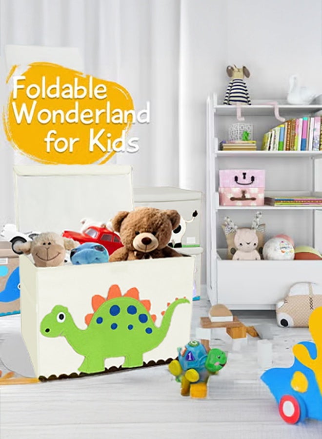 شو وو صندوق تخزين قابل للطي مع غطاء، صناديق تخزين للأطفال الصغار، محمول، صغير الحجم ومتعدد الأغراض، رائع لتخزين الألعاب والملابس والمزيد - Image 4