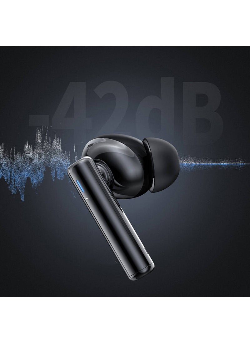 Recci - Bluetooth Headset with Digital Charging Indicator REP-W77 Warrior Anc Featured Tws V5.3 Black - Image 1