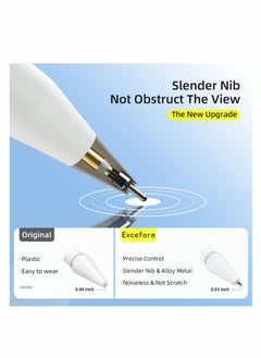 Y&D Replacement Tips for Apple Pencil 1st/2nd Generation Upgraded Longer Fine Point High Sensitive Pen Like iPencil Nib No Wear Out Noiseless Precise Control Stylus Tip iPad Pro  - Image 2