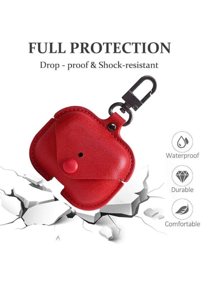 Leather Case for AirPods Pro 3rd Generation with Keychain | Protective Cover, Shockproof, Scratch Resistant, Charging Indicator Visible – Red - Image 2