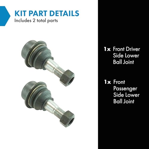 TRQ Front Lower Ball Joint Set Compatible with 2006-2010 Hummer H3 2009-2010 H3T - Image 2