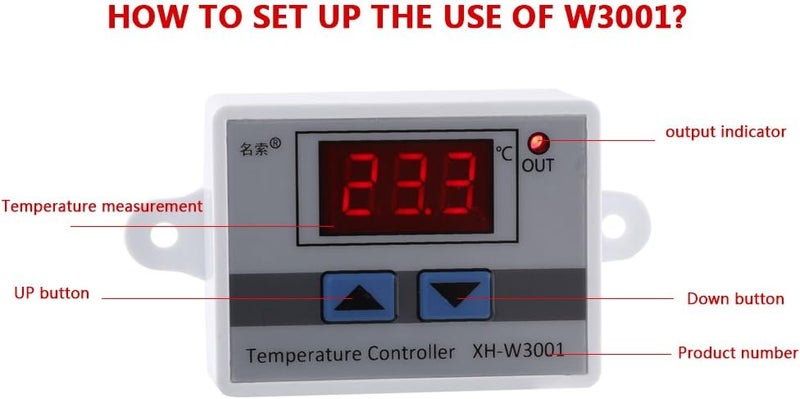 منظم الحرارة الرقمي 12V، مفتاح ترموستات محترف مع مسبار من الفولاذ المقاوم للصدأ، لنظام التبريد الفعال والمجالات الأخرى، هيكل من مادة ABS مقاومة للهب - Image 2