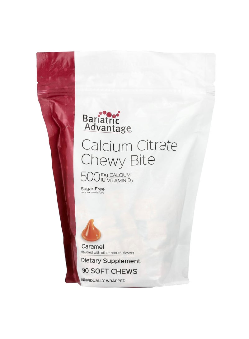Calcium Citrate Chewy Bite, Sugar-Free, Caramel, 90 Soft Chews