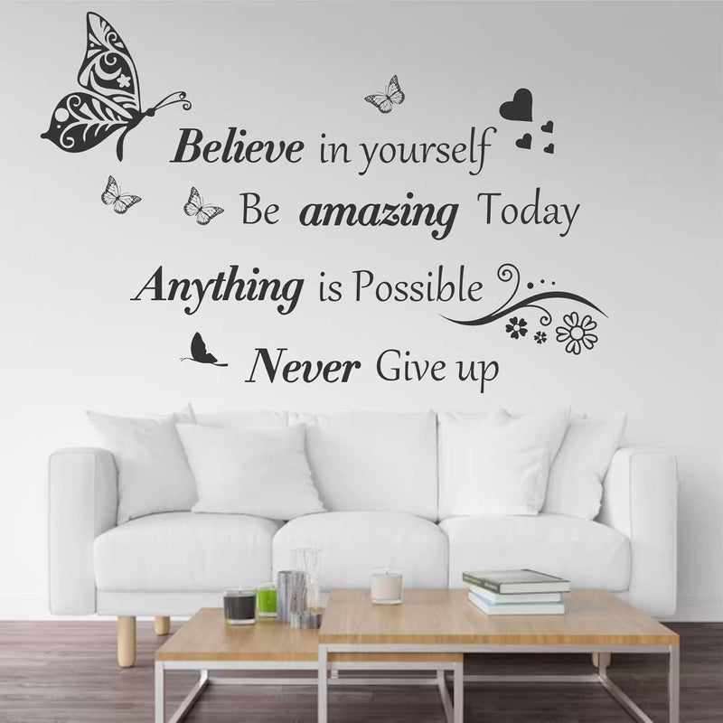Wall Attraction Believe in Yourself Quote Wall Stickers Murals Size 81x55cm MD77_S - Image 2