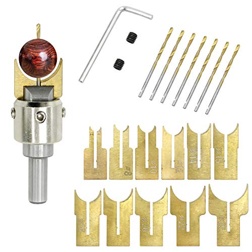 DAMEING Wooden Bead Maker Beads Drill Bit 6-25mm Carbide Ball Blade Milling Cutter Set 24Pcs Cemented Carbide Spherical Buddha Beads Woodworking Tool Kit - Image 1
