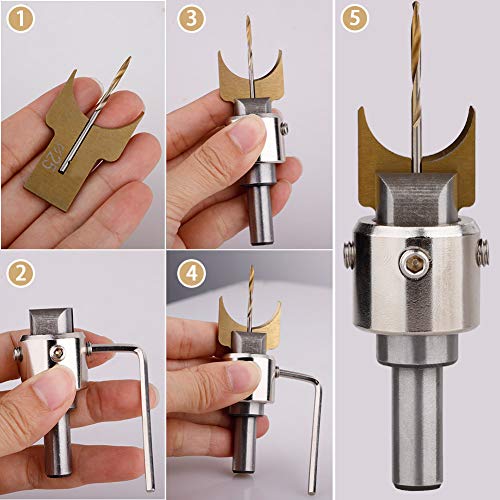 DAMEING Wooden Bead Maker Beads Drill Bit 6-25mm Carbide Ball Blade Milling Cutter Set 24Pcs Cemented Carbide Spherical Buddha Beads Woodworking Tool Kit - Image 5