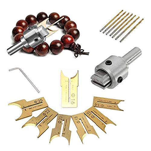 DAMEING Wooden Bead Maker Beads Drill Bit 6-25mm Carbide Ball Blade Milling Cutter Set 24Pcs Cemented Carbide Spherical Buddha Beads Woodworking Tool Kit - Image 4