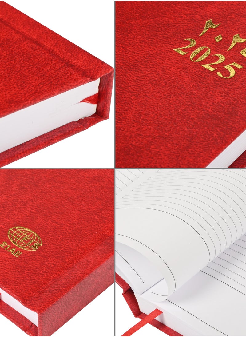 FIS Fis 2025 A5 Diary,Vinyl,  (Arabic/English)  Hard Cover Red -FSDI21AE25RE  - Image 3