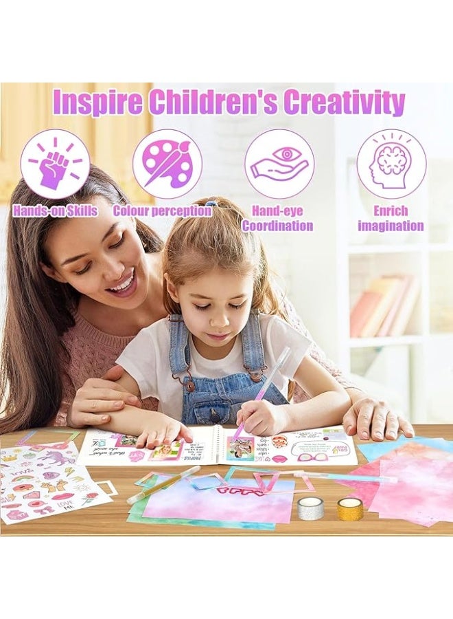 DIY Journal Kit Stationery Set Scrapbook Stickers Handbook Gift Set for Girls 6 to 14 Years Old Journaling Art Crafts for Tweens - Image 4