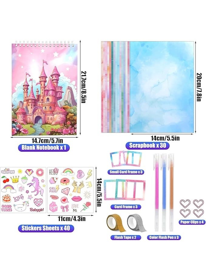 DIY Journal Kit Stationery Set Scrapbook Stickers Handbook Gift Set for Girls 6 to 14 Years Old Journaling Art Crafts for Tweens - Image 2