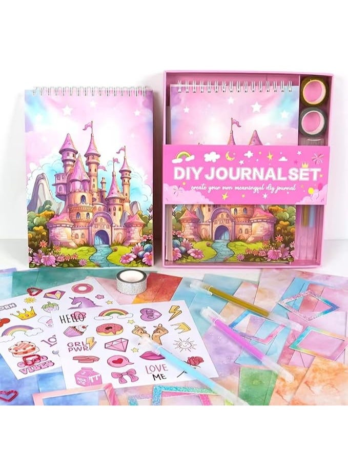 DIY Journal Kit Stationery Set Scrapbook Stickers Handbook Gift Set for Girls 6 to 14 Years Old Journaling Art Crafts for Tweens - Image 1