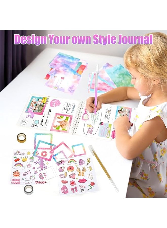 DIY Journal Kit Stationery Set Scrapbook Stickers Handbook Gift Set for Girls 6 to 14 Years Old Journaling Art Crafts for Tweens - Image 3