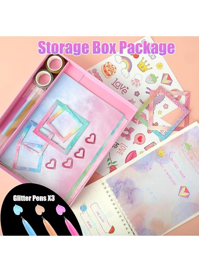 DIY Journal Kit Stationery Set Scrapbook Stickers Handbook Gift Set for Girls 6 to 14 Years Old Journaling Art Crafts for Tweens - Image 5