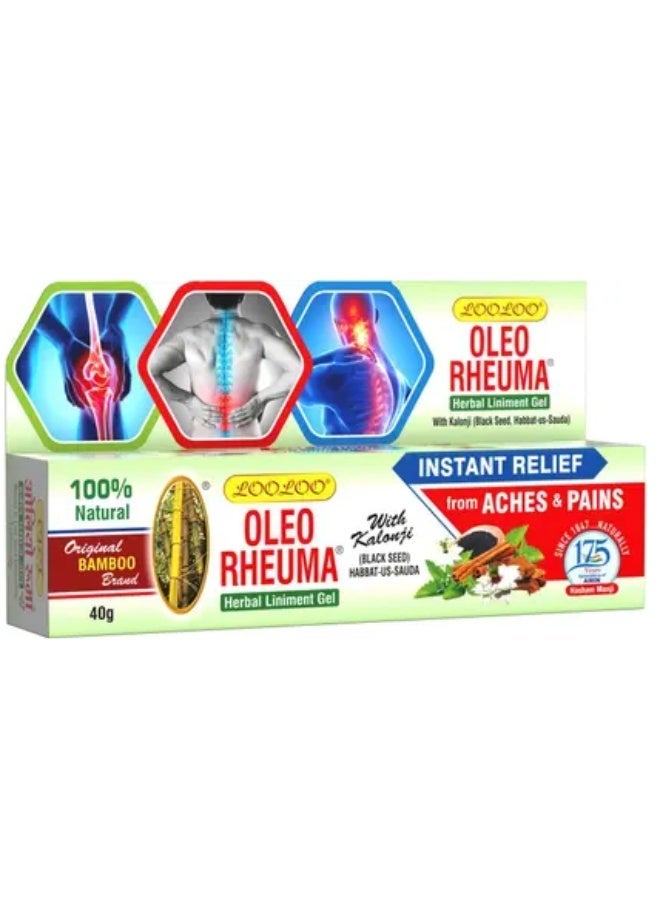 LooLoo OLEO RHEUMA Herbal Liniment Gel Relief From Aches u0026 Pains - 40gm - Image 1