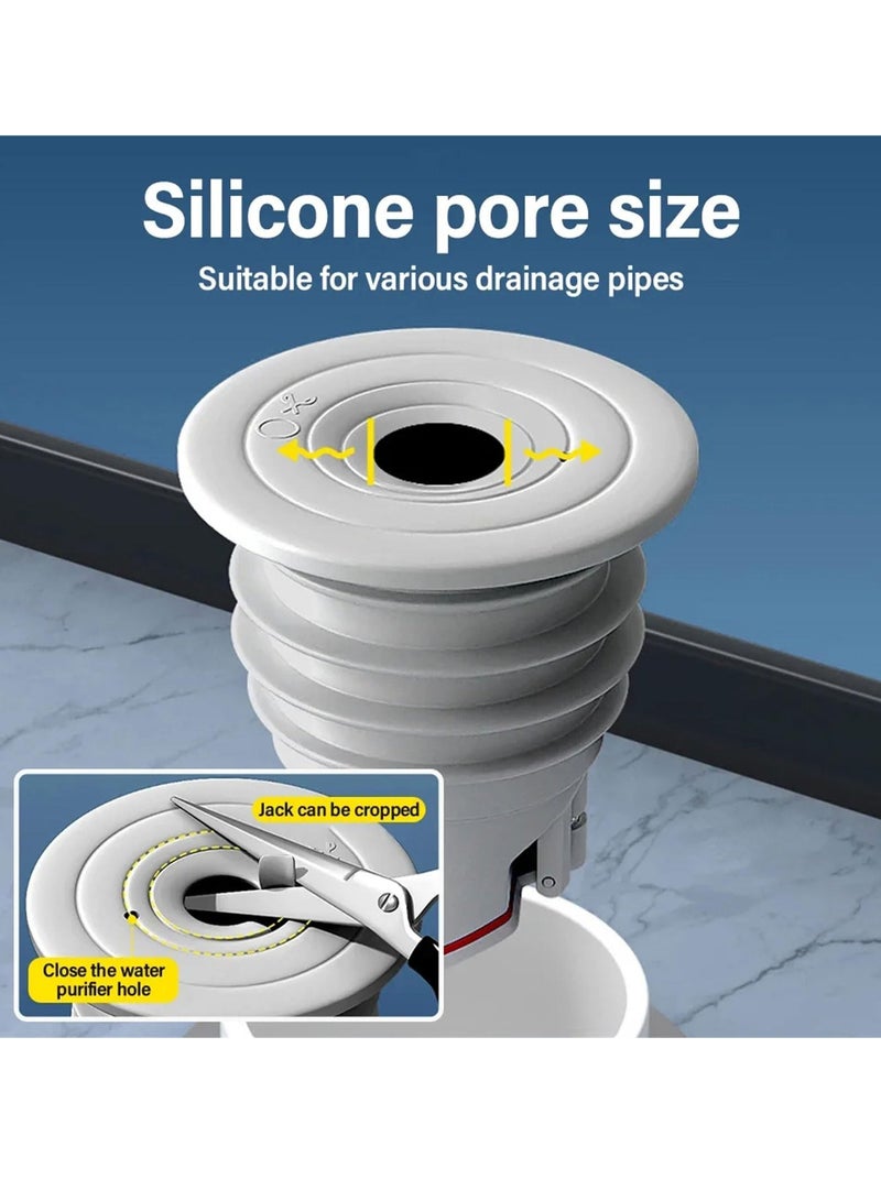 Excefore ختم خرطوم تصريف غسالة، موصل خرطوم التصريف، ٢ قطعة سدادة سيليكون مضادة للروائح لسدادة تصريف الأرضية حلقة ختم أنبوب المجاري غطاء ختم، لأدوات تنظيف غرفة الغسيل والحمام والمطبخ (٣٥-٤٠ مم) - Image 5