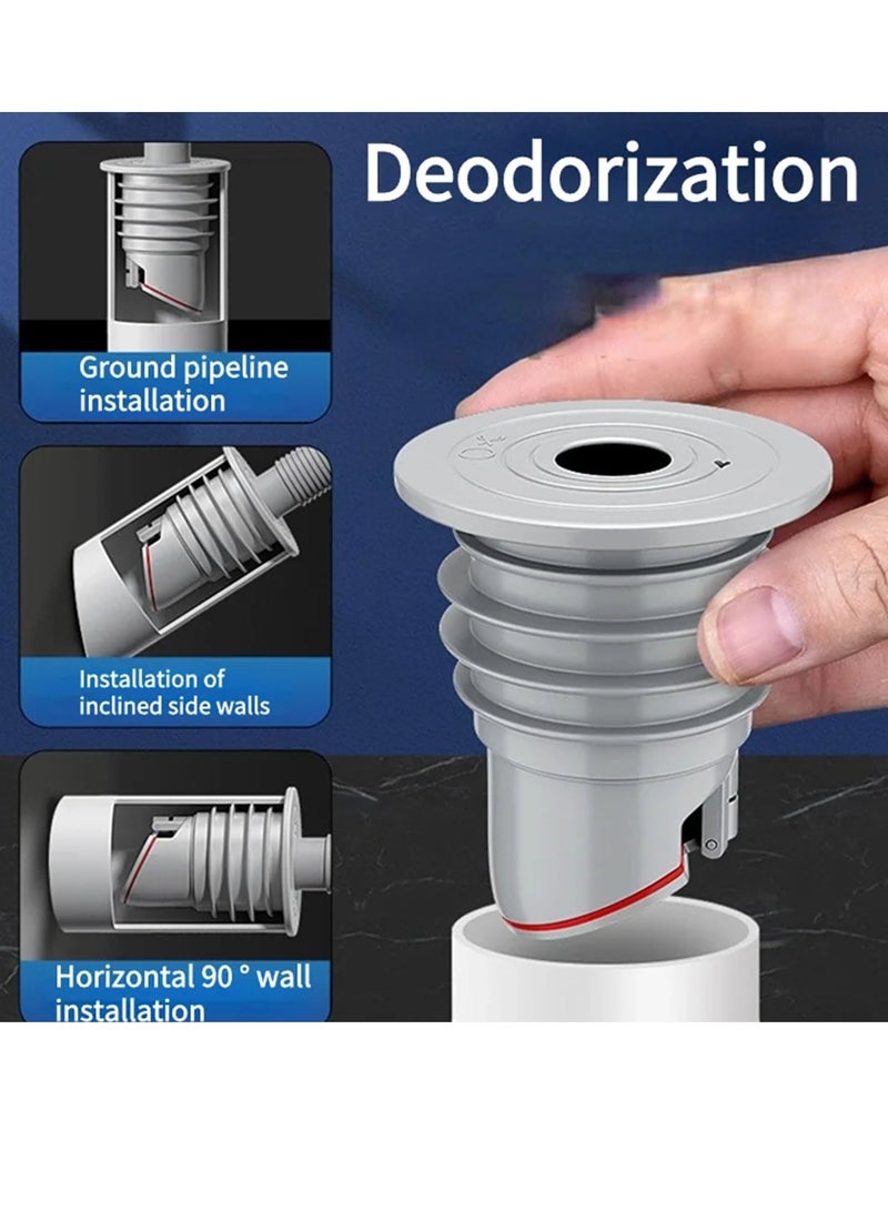 Excefore ختم خرطوم تصريف غسالة، موصل خرطوم التصريف، ٢ قطعة سدادة سيليكون مضادة للروائح لسدادة تصريف الأرضية حلقة ختم أنبوب المجاري غطاء ختم، لأدوات تنظيف غرفة الغسيل والحمام والمطبخ (٣٥-٤٠ مم) - Image 4