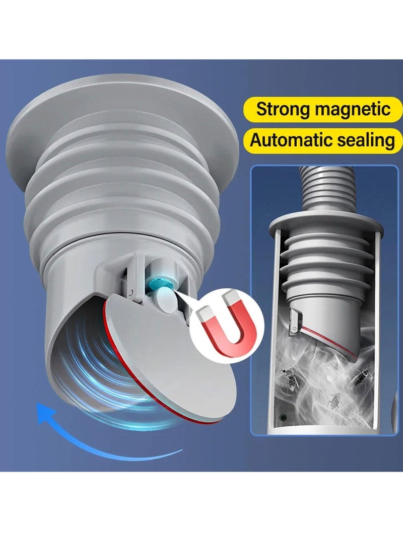 Excefore ختم خرطوم تصريف غسالة، موصل خرطوم التصريف، ٢ قطعة سدادة سيليكون مضادة للروائح لسدادة تصريف الأرضية حلقة ختم أنبوب المجاري غطاء ختم، لأدوات تنظيف غرفة الغسيل والحمام والمطبخ (٣٥-٤٠ مم) - Image 3
