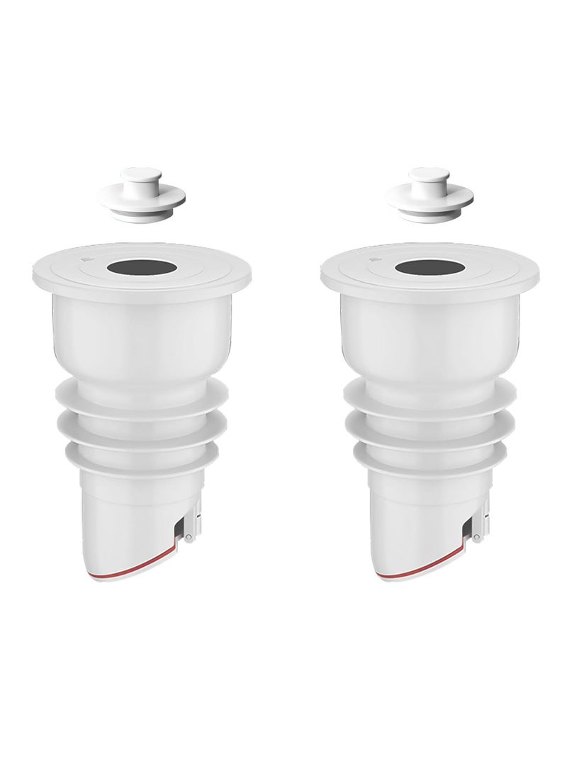 Excefore ختم خرطوم تصريف غسالة، موصل خرطوم التصريف، ٢ قطعة سدادة سيليكون مضادة للروائح لسدادة تصريف الأرضية حلقة ختم أنبوب المجاري غطاء ختم، لأدوات تنظيف غرفة الغسيل والحمام والمطبخ (٣٥-٤٠ مم) - Image 1