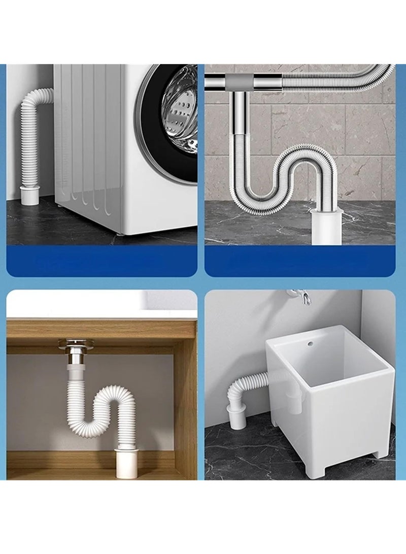 Excefore ختم خرطوم تصريف غسالة، موصل خرطوم التصريف، ٢ قطعة سدادة سيليكون مضادة للروائح لسدادة تصريف الأرضية حلقة ختم أنبوب المجاري غطاء ختم، لأدوات تنظيف غرفة الغسيل والحمام والمطبخ (٣٥-٤٠ مم) - Image 2