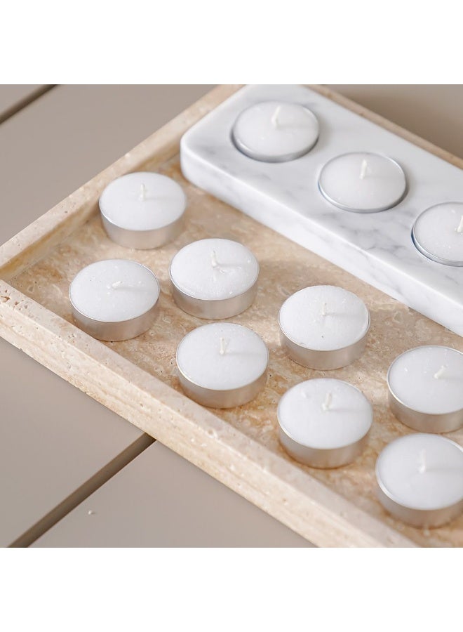 DANUBE HOME Danube Home Amara Key T-Light Candles – (Set Of 100) Premium Quality Wax Unscented & Smokeless Candle Creates Warm & Inviting Ambience Decorative Home Accessories - Image 2