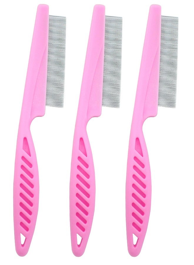 Cionyce Flea Comb for Dogs and Cats, Metal Pet Lice Comb Fine Tooth Grooming Tool for Remove Anti Fleas and Flea Eggs(3pcs Pink) - Image 5