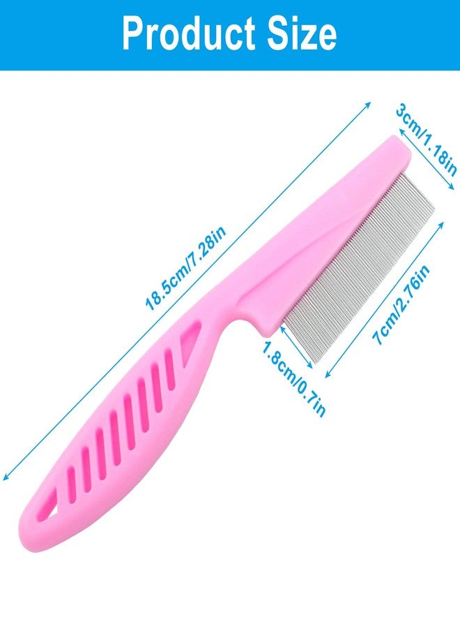 Cionyce Flea Comb for Dogs and Cats, Metal Pet Lice Comb Fine Tooth Grooming Tool for Remove Anti Fleas and Flea Eggs(3pcs Pink) - Image 2