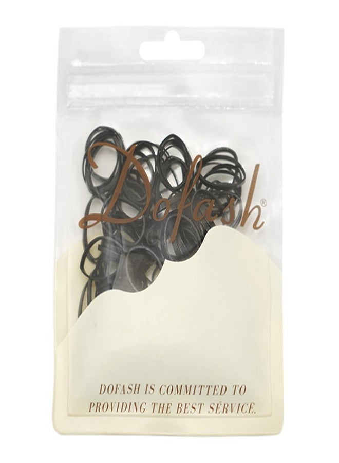 Dofash 2 * 50MM No Damage Small Elastic Hair Ties Rubber Bands for Hair Elastic Hair Bands Hair Rubber Bands Hair Elastics for Women's Hair - 200pcs(Black) - Image 1
